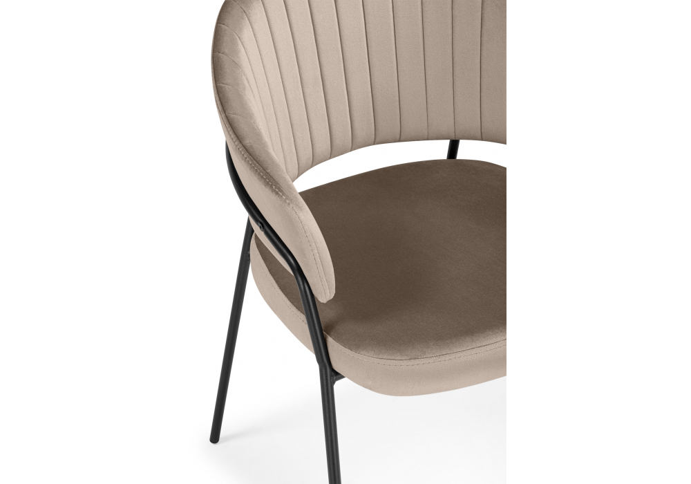 Стул на металлокаркасе Лео светло-коричневый (H-61) / черный