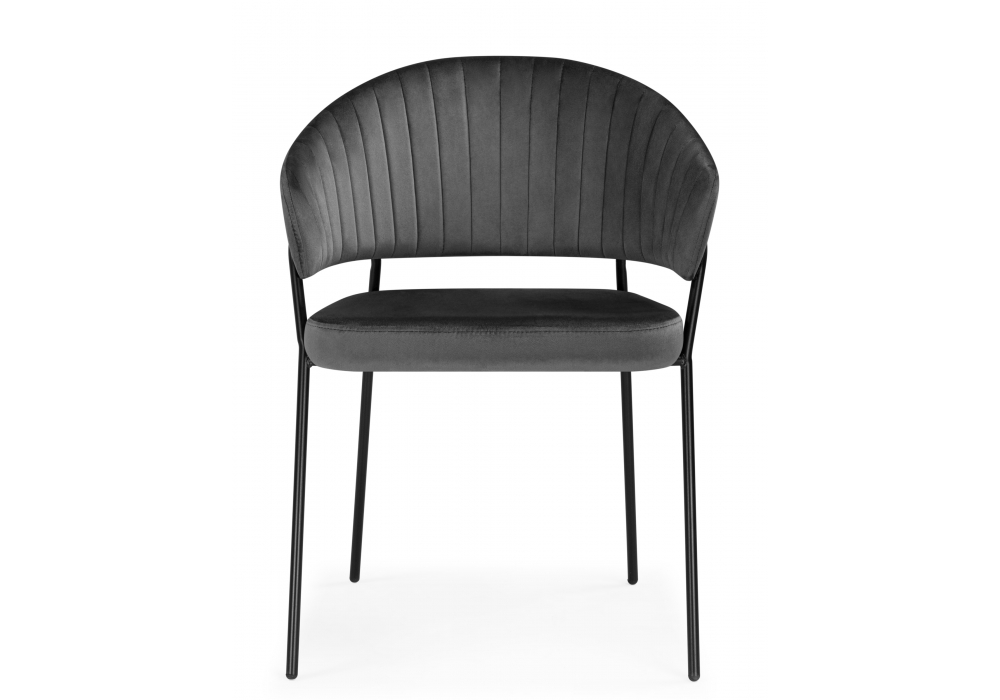 Стул на металлокаркасе Лео темно-серый (H-15) / черный