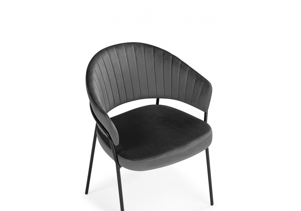 Стул на металлокаркасе Лео темно-серый (H-15) / черный