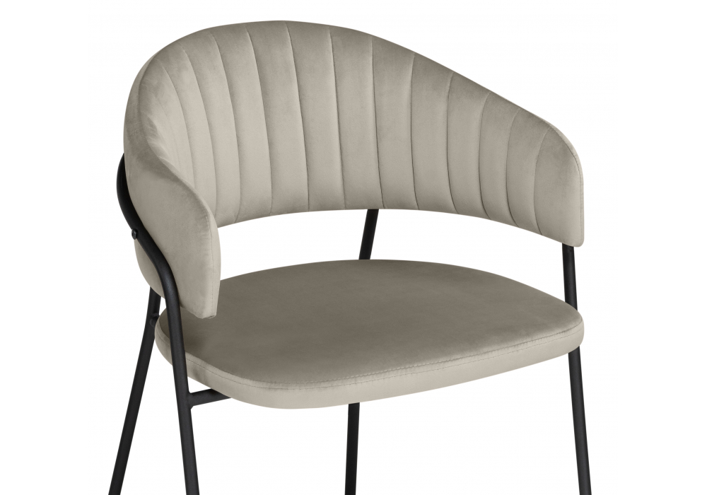 Стул на металлокаркасе Лукас бежевый / черный каркас