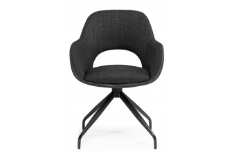 Стул на металлокаркасе Hera dark gray / black