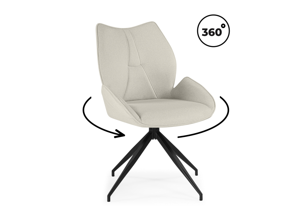 Стул на металлокаркасе Miranda 360 крутящийся beige / black