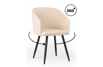 Стул на металлокаркасе Монер 360 бежевый (glory 03) / черный