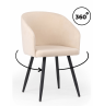 Стул на металлокаркасе Монер 360 бежевый (glory 03) / черный