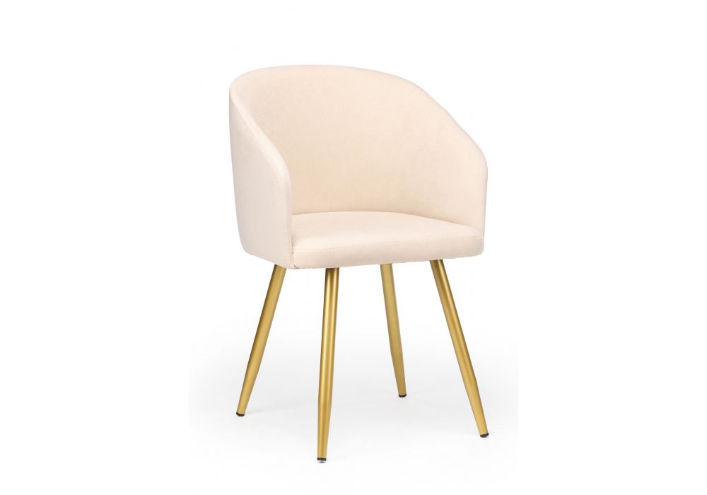 Стул на металлокаркасе Монер 360 бежевый (glory 03) / золотой