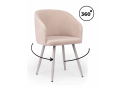 Стул на металлокаркасе Монер 360 латте (glory 10) / серый