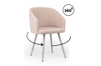 Стул на металлокаркасе Монер 360 латте (glory 10) / серый