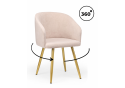 Стул на металлокаркасе Монер 360 латте (glory 10) / золотой