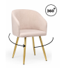 Стул на металлокаркасе Монер 360 латте (glory 10) / золотой