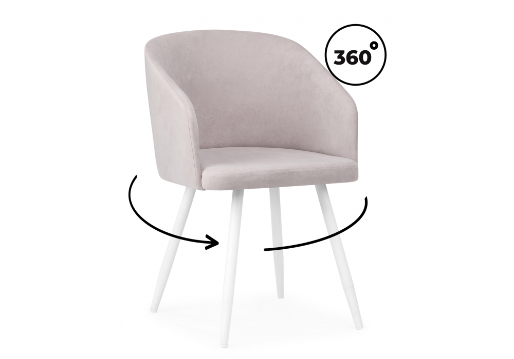 Стул на металлокаркасе Монер 360 светло-серый (glory 36) / белый