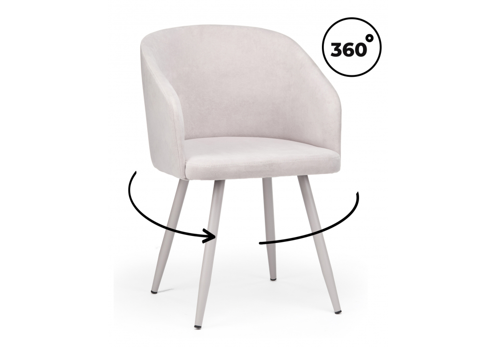 Стул на металлокаркасе Монер 360 светло-серый (glory 36) / серый