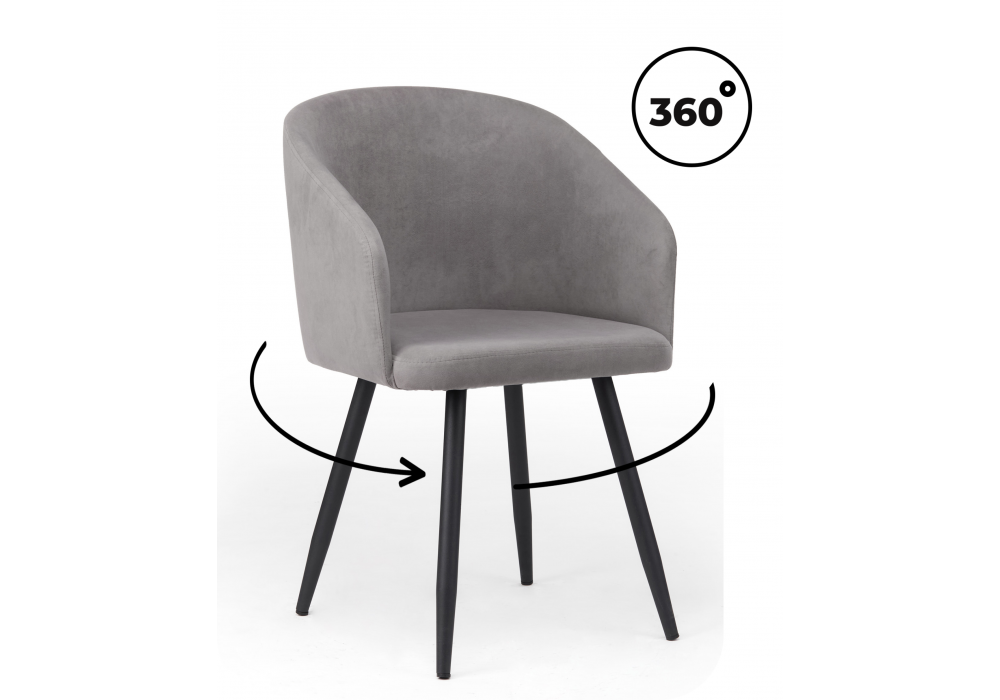 Стул на металлокаркасе Монер 360 темно-серый (glory 20) / черный