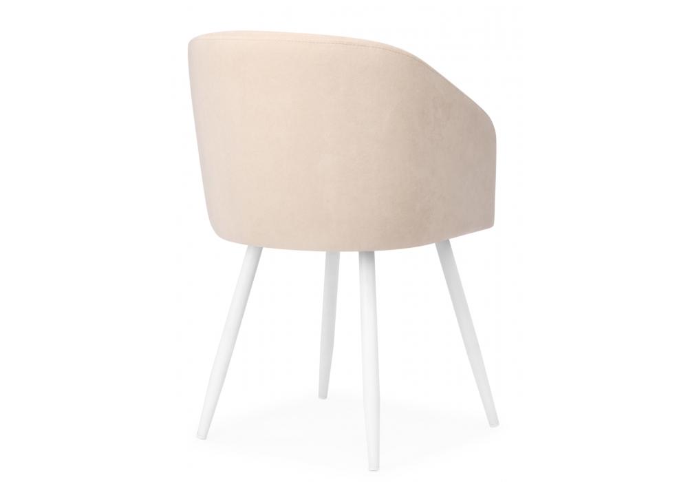 Стул на металлокаркасе Монер бежевый (glory 03) / белый