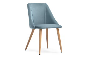 Стул на металлокаркасе Morgan light blue / wood