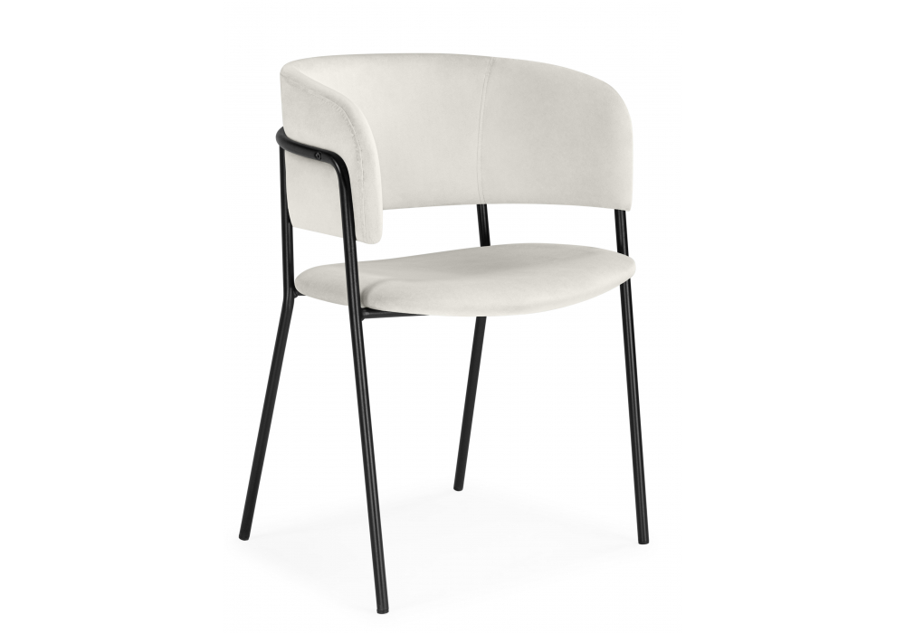 Стул на металлокаркасе Осло белый (milk) / черный