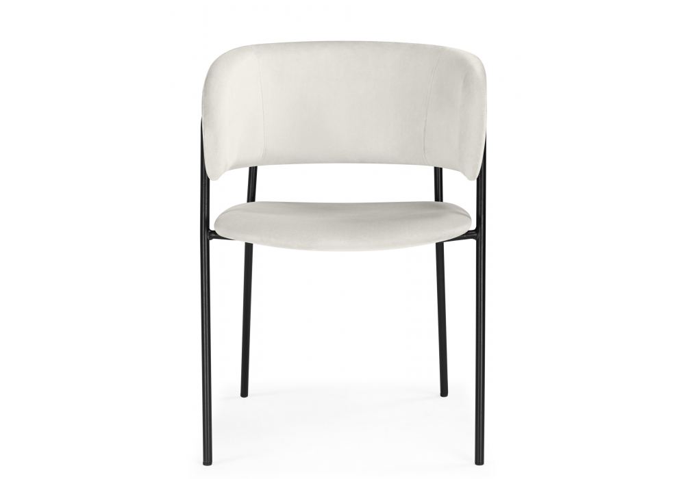 Стул на металлокаркасе Осло белый (milk) / черный