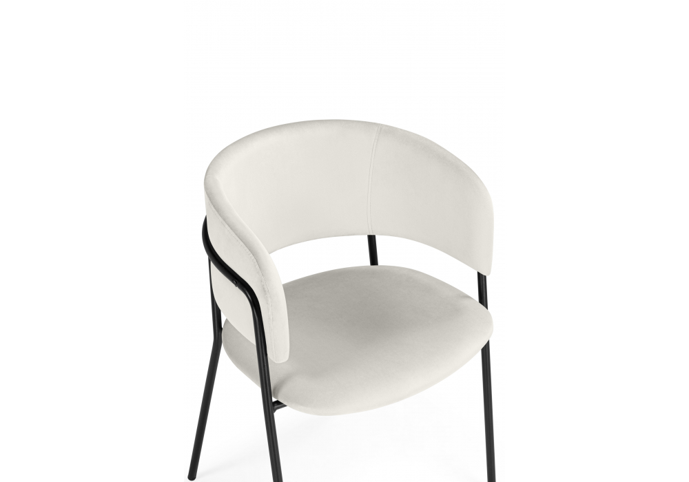 Стул на металлокаркасе Осло белый (milk) / черный