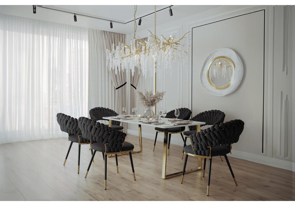 Стул на металлокаркасе Rakel black / gold