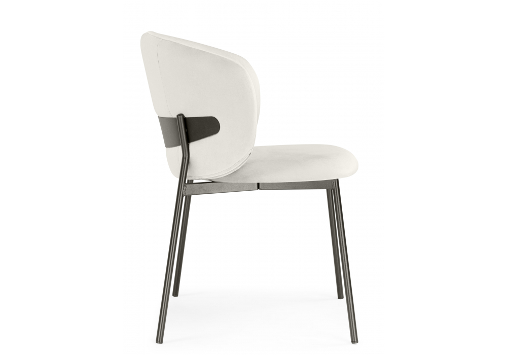 Стул на металлокаркасе Рикко белый (milk) / черный