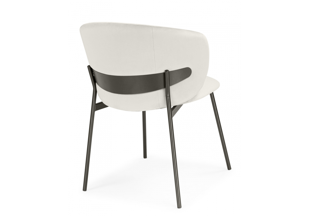 Стул на металлокаркасе Рикко белый (milk) / черный