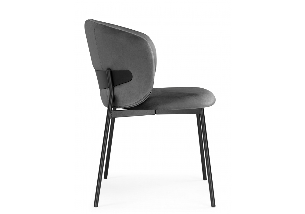 Стул на металлокаркасе Рикко темно-серый (H-15) / черный