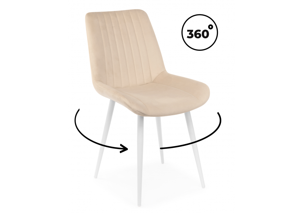 Стул на металлокаркасе Седа 360 бежевый (zd 210) / белый