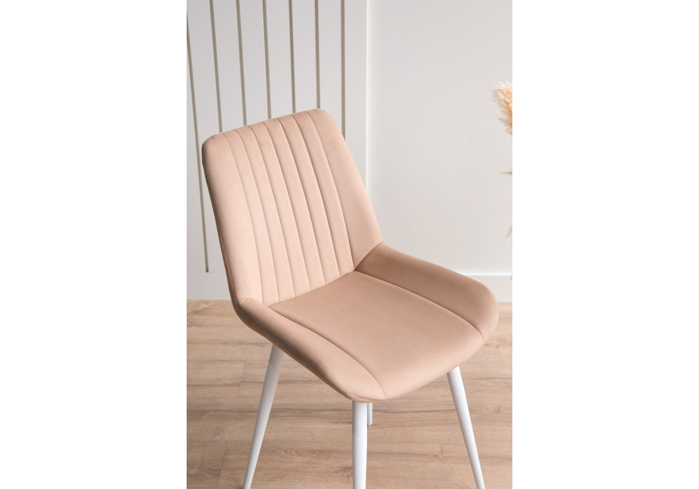 Стул на металлокаркасе Седа 360 бежевый (zd 210) / белый