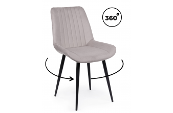 Стулья на металлокаркасе Челси 360 светло-серый (ZD 960) / черный