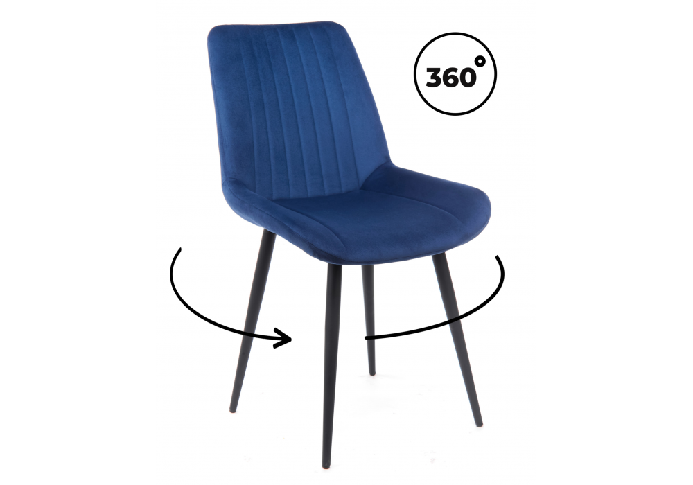 Стул на металлокаркасе Седа 360 синий (zd 798) / черный