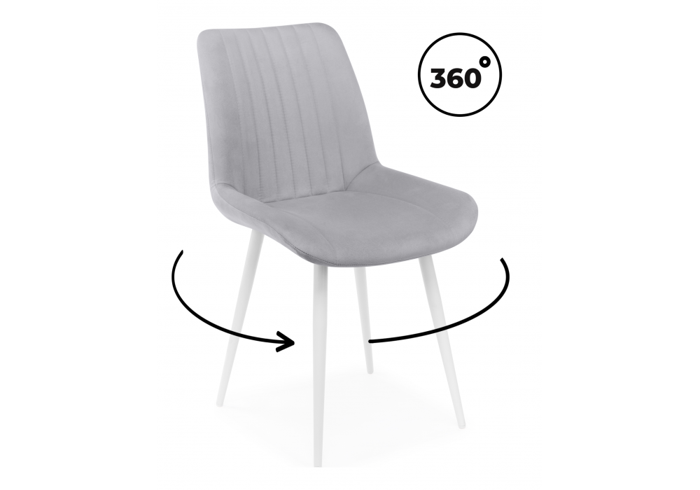 Стул на металлокаркасе Седа 360 светло-серый (zd 960) / белый