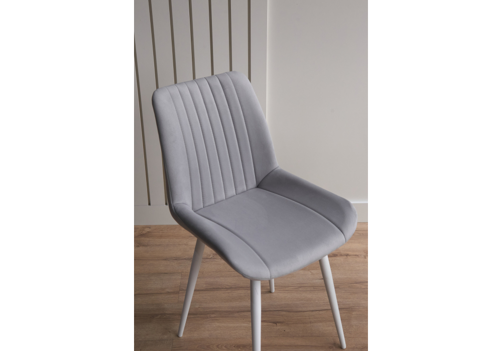 Стул на металлокаркасе Седа 360 светло-серый (zd 960) / белый