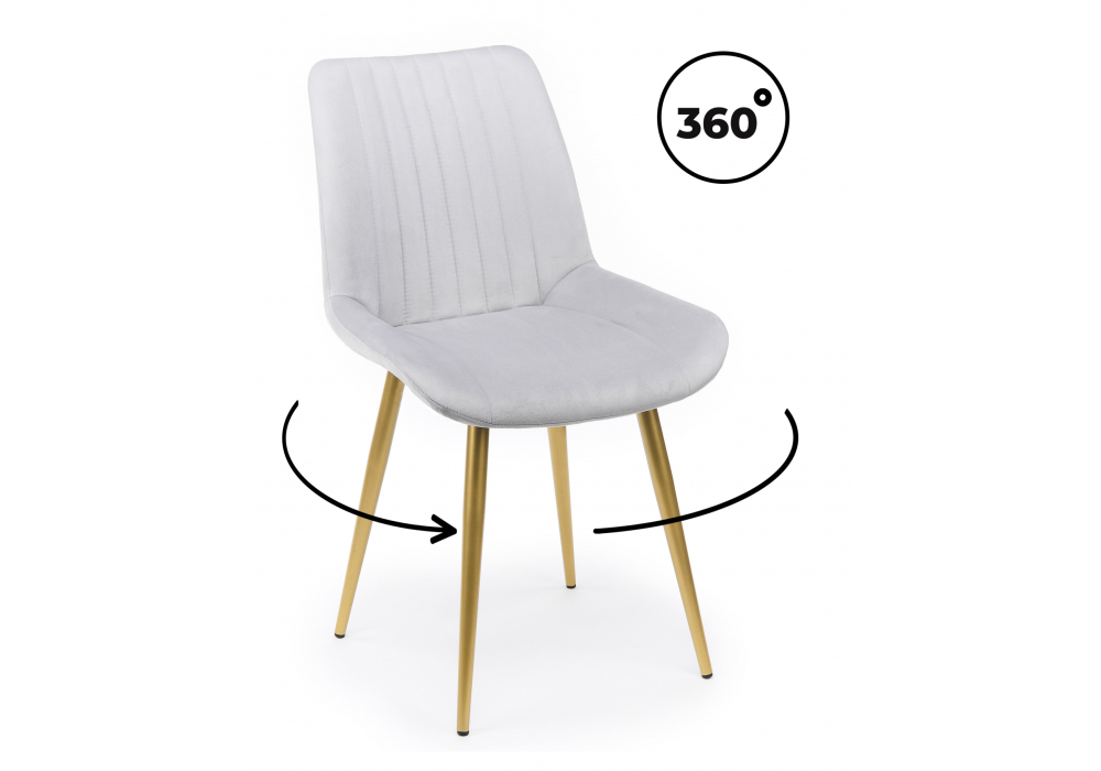 Стул на металлокаркасе Седа 360 светло-серый (zd 960) / золотой