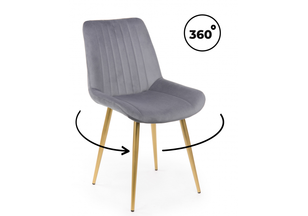 Стул на металлокаркасе Седа 360 темно-серый (zd 995) / золотой