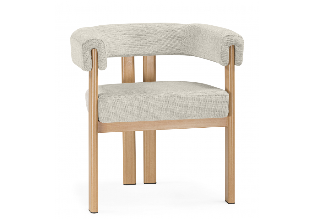 Стул на металлокаркасе Selma бежевый / бук