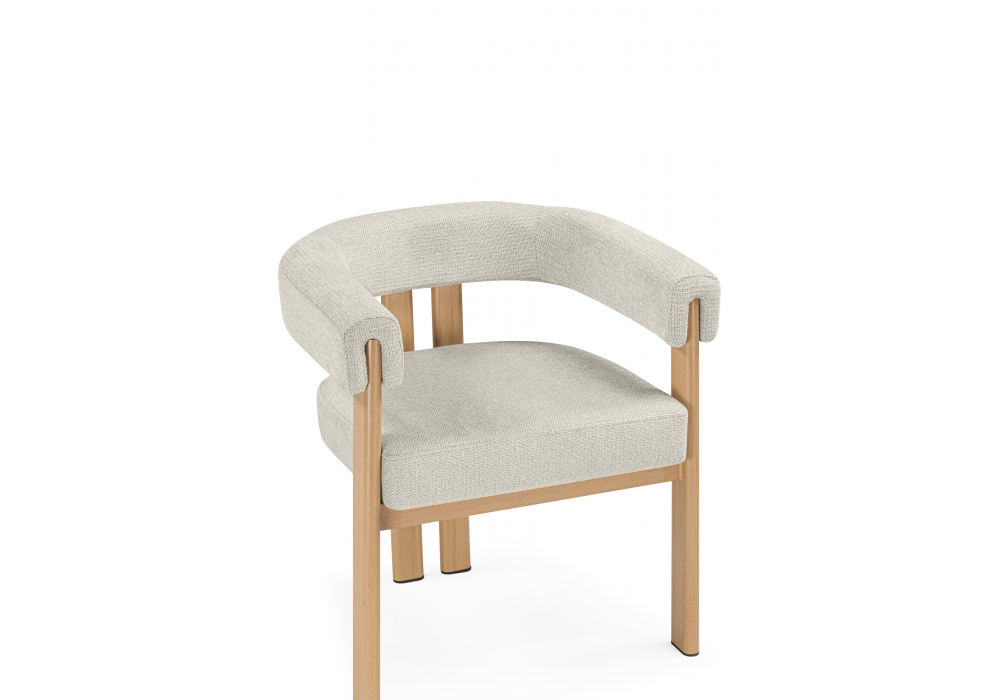 Стул на металлокаркасе Selma бежевый / бук