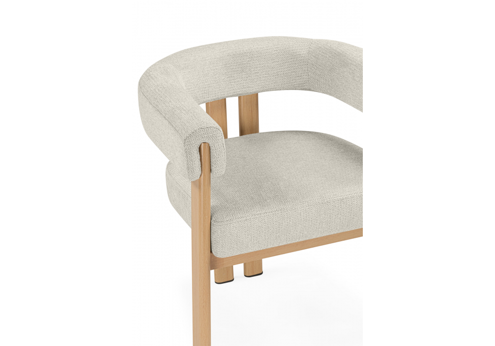 Стул на металлокаркасе Selma бежевый / бук