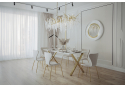 Стул на металлокаркасе Solo white / gold