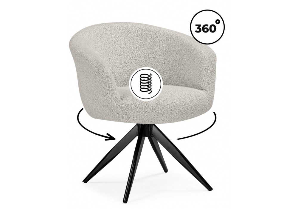 Стул на металлокаркасе Solomon 1 вращающийся светло-бежевый / черный