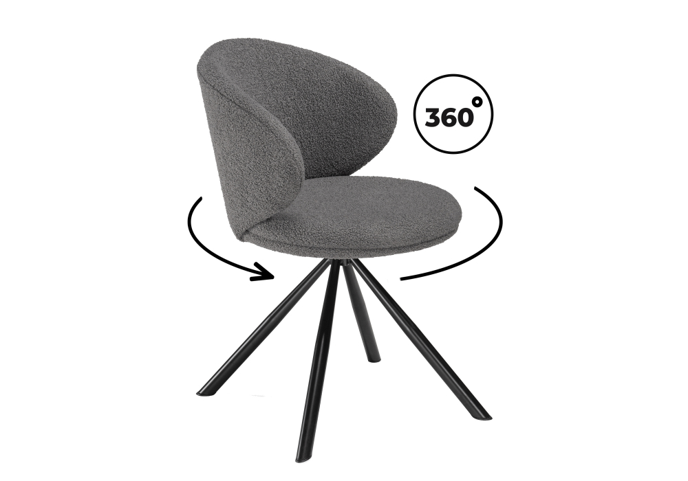 Стул на металлокаркасе Solomon крутящийся gray / black