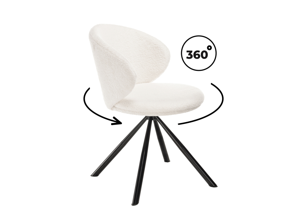 Стул на металлокаркасе Solomon крутящийся white / black