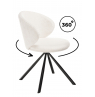 Стул на металлокаркасе Solomon крутящийся white / black