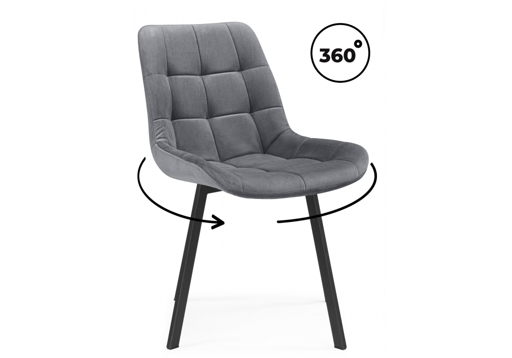 Стул на металлокаркасе Стронг вращающийся темно-серый велютто 32 / черный каркас