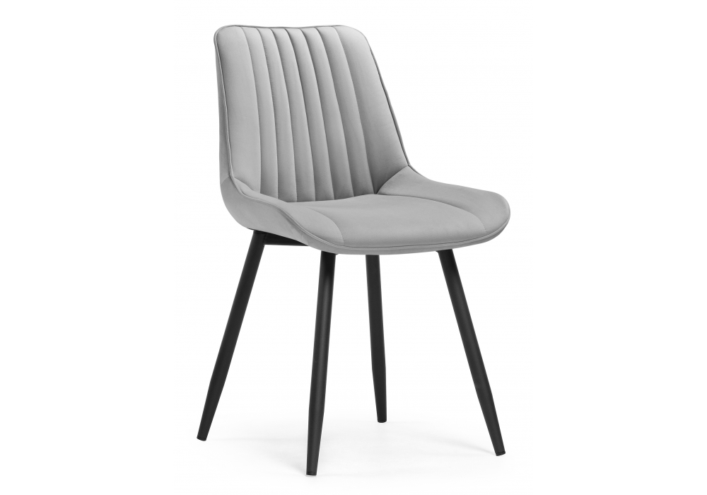 Стул на металлокаркасе Вейв светло-серый (hl 63) / 10К черный каркас