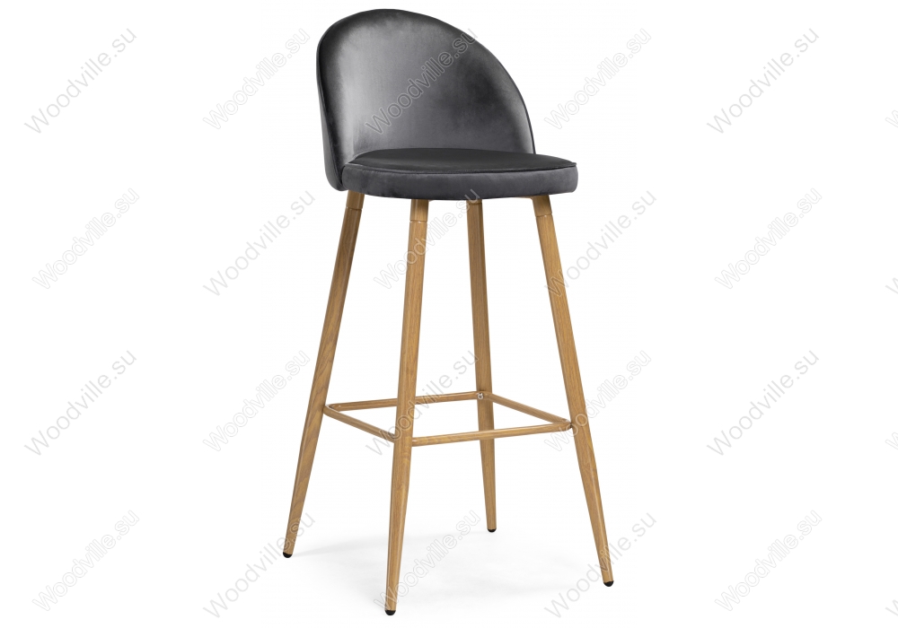 Барный стул Dodo 1 dark grey with edging / wood