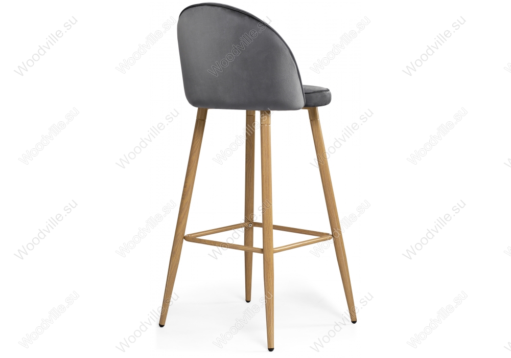 Барный стул Dodo 1 dark grey with edging / wood