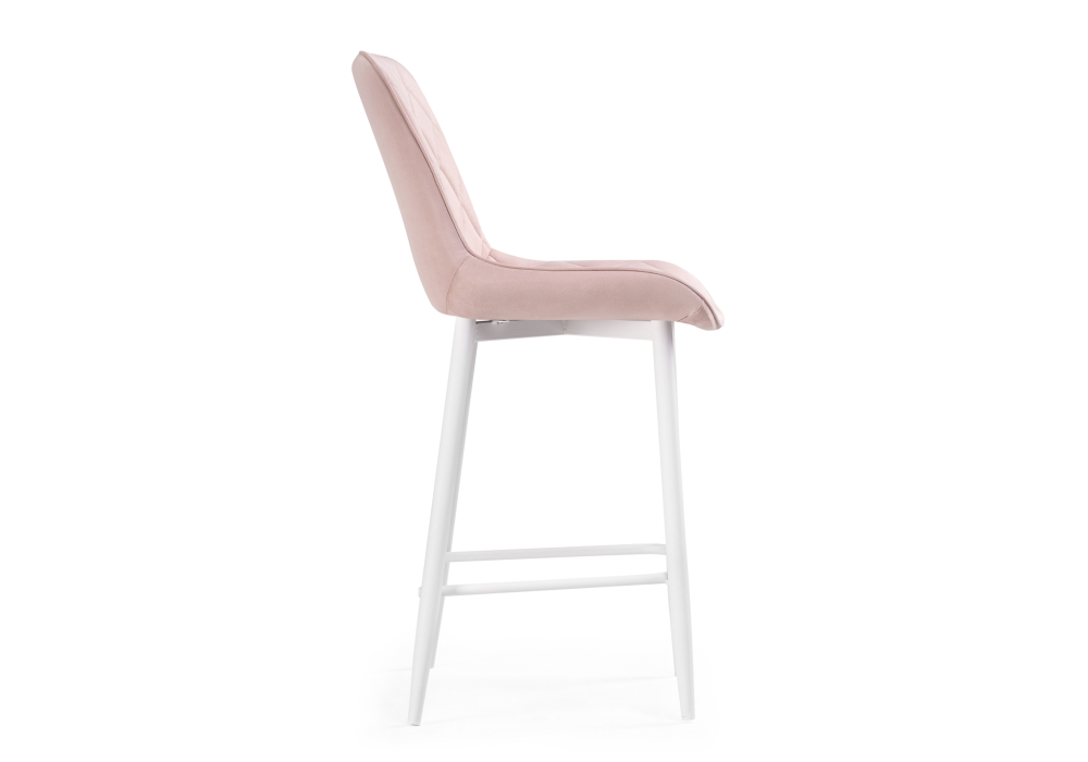 Полубарный стул Баодин велюр розовый / белый