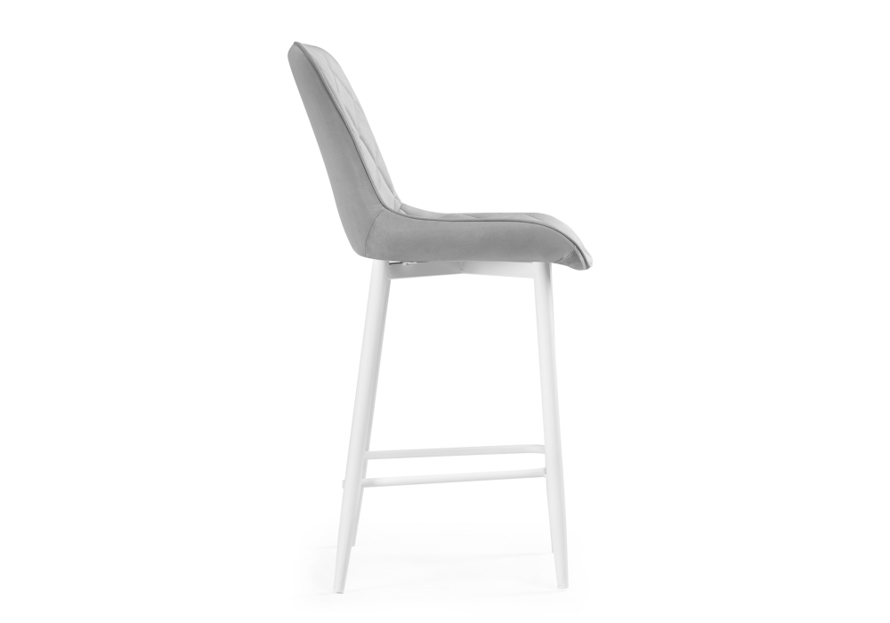 Полубарный стул Баодин велюр светло-серый / белый