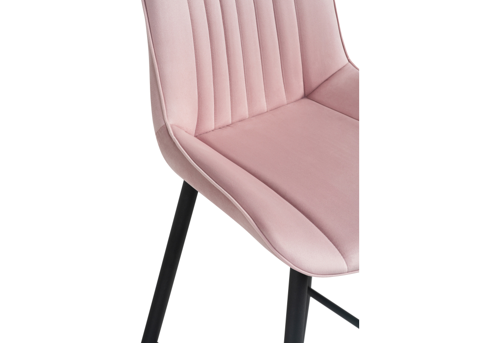 Полубарный стул Седа велюр розовый / черный