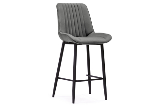 Полубарный стул Седа велюр темно-серый  / черный