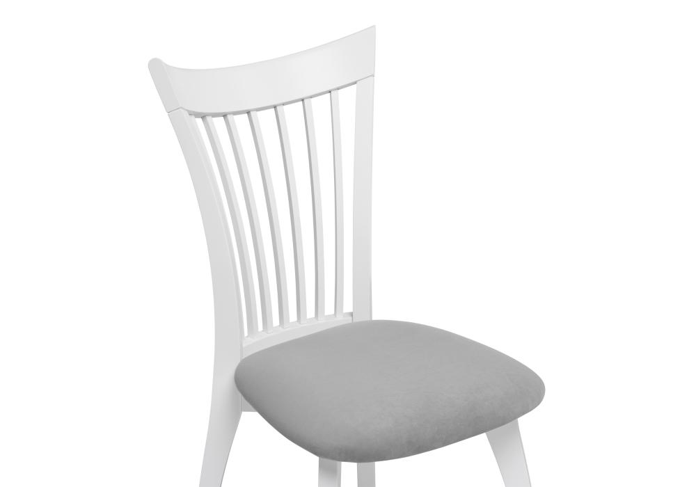 Деревянный стул Лидиос серый велюр / белый